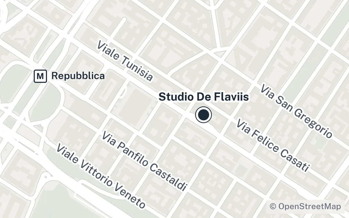Mappa della zona di Viale Tunisia 22 a Milano, vicino alla fermata M3 Repubblica: apri in Google Maps